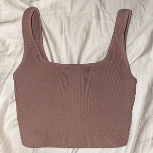 Babaton scrulpt knot squareneck cropped tank